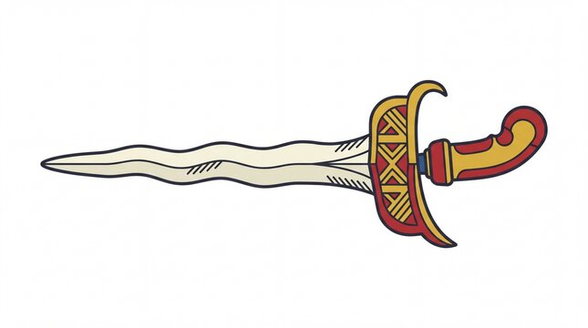 Traditional art & mandalas vektor wavy keris dagger illustration