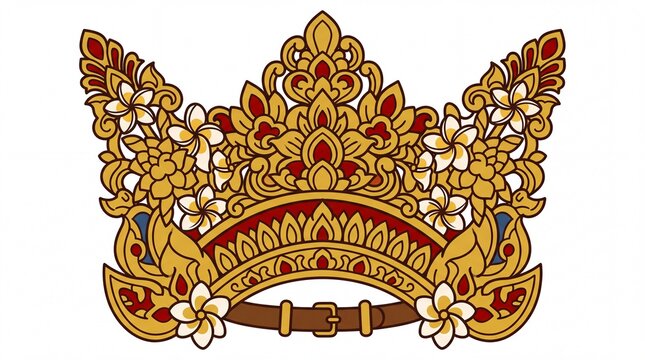 Traditional art & mandalas vektor balinese dance golden crown
