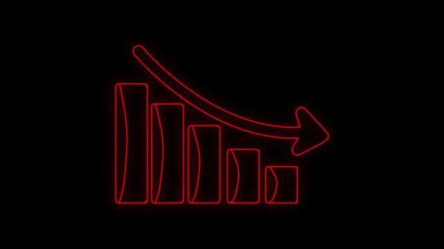 Red Falling Bar Chart Decline Arrow Graphic