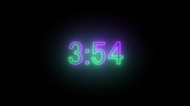 minute countdown on white background, countdown timer 4 minute from 60 to 4,3 minute countdown animation,