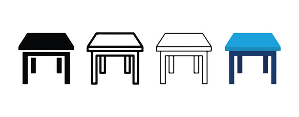 Fototapeta premium Tables Isolated with Different Top Colors for Design and Illustration Use