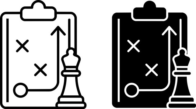 Project planning strategic tactical workflow clipboard strategy vector icon