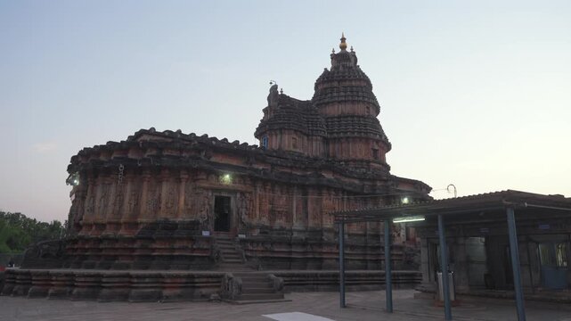 A Shot of Historic Stone Hindu Temple with Intricate Carvings Sri Lanka
