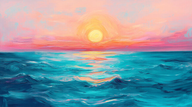 Breathtaking Ocean Sunset with Vibrant Sky