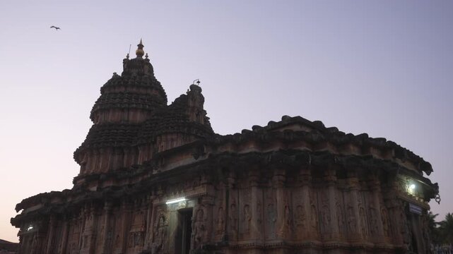 A Shot of Historic Stone Hindu Temple with Intricate Carvings Sri Lanka