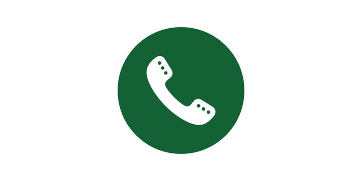 Green phone call button icon isolated on transparent background design.