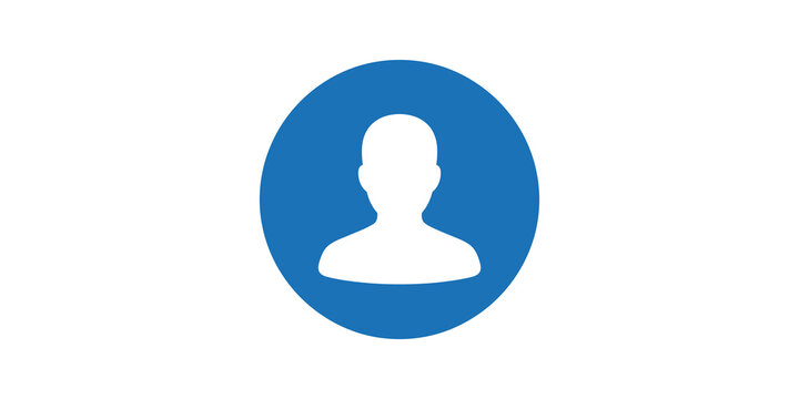 Blue circular user profile icon representing account and avatar actions.