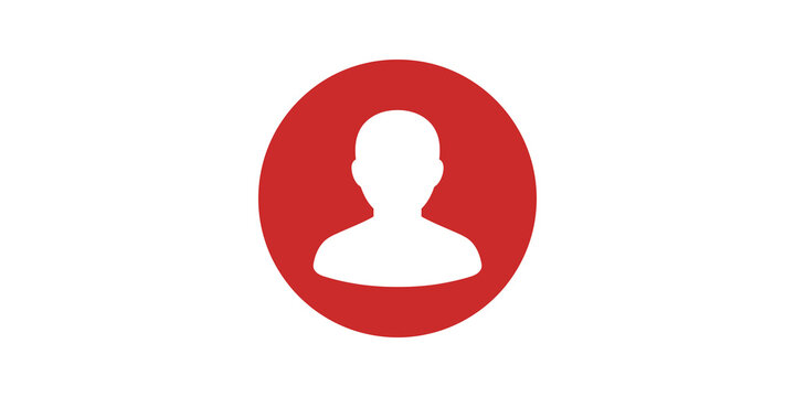 User profile avatar silhouette in red circle for account management.