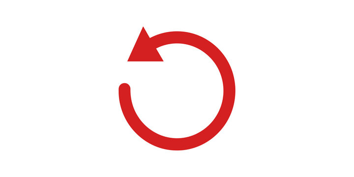 Red circular refresh arrow symbol for reloading interface content.