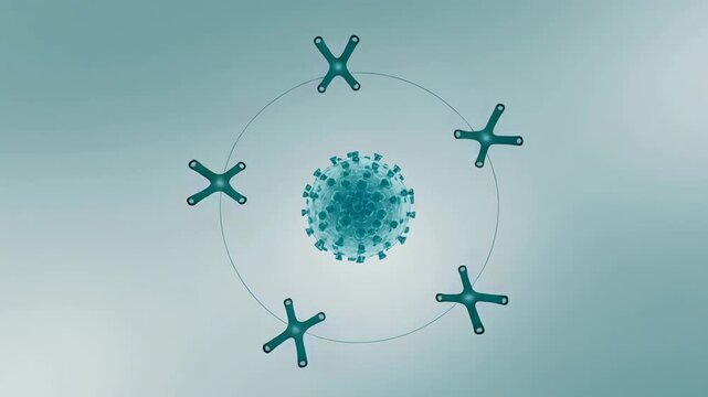 Antibody Immune Response Flat Illustration Seamless Loop