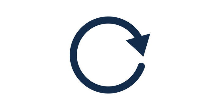 Refresh arrow circular flat icon for digital application reload action.