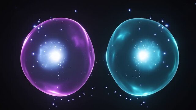 Twin Glowing Cells Mitosis Pulse Seamless Loop