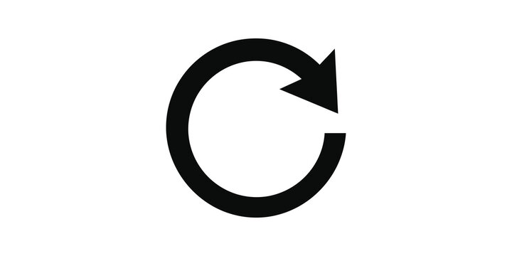Black circular rotating arrow symbol for reset or update functions.