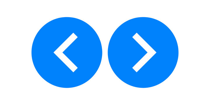 Two bright blue circles with arrow shapes for navigation or choice.