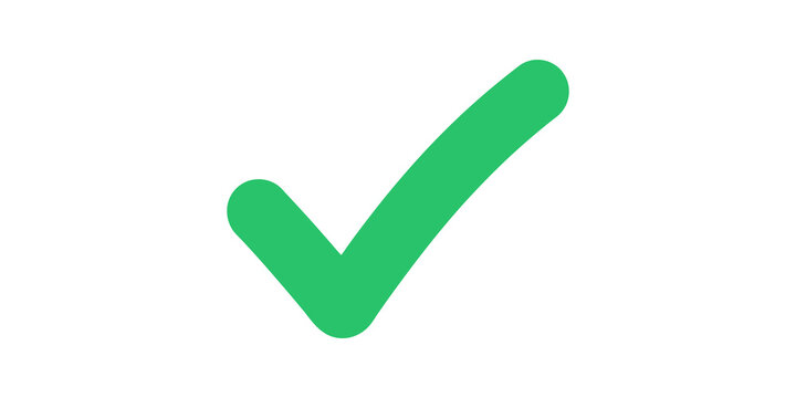 Green check mark flat icon isolated on transparent background design element.
