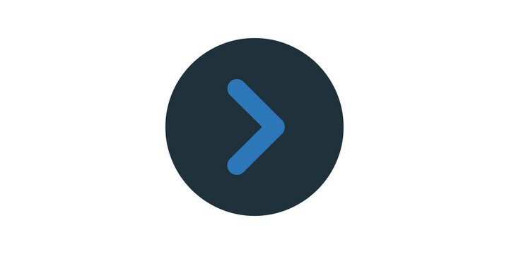 Blue arrow head right circle button for navigation and next interface.