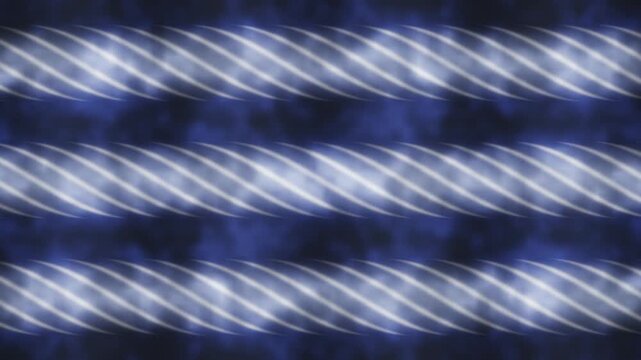Braided Pillars of Light Threaded With Helical Filaments, Counter Roll Camera Banking, Seamless Loop Background in cool ice tones