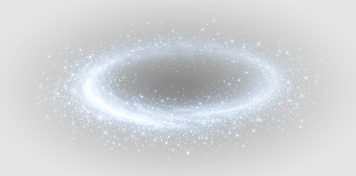 Blue glow PNG overlay with luminous elliptical halo and scattered particles, on transparent background