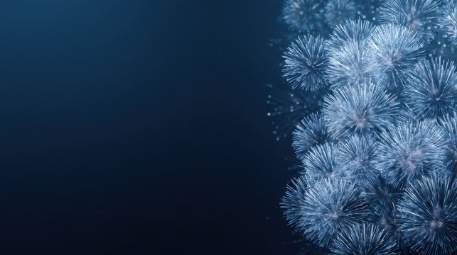 Abstract Fireworks Display Against Dark Blue Background