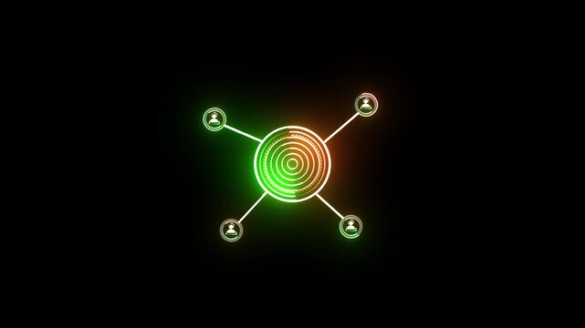 The project is decorated with colors and is circular in shape. It explains how people become addicted to certain things Digital financial network concept with dollar symbols and icons on black tha 4k.