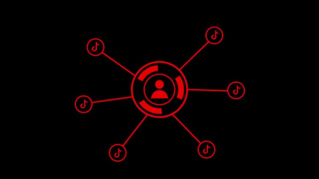 Animation of network of connections with people icons with glowing spots Social . Global communication network Business people social network.Most people are concerned about this.The way 