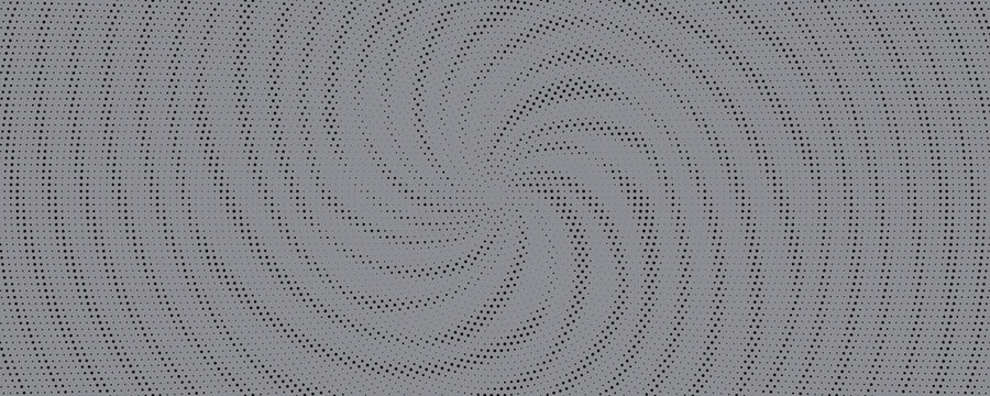 Black radial halftone circles. Dotted sound wave rings. Stippled epicenter, target, radar icon concept. Ripple concentric signal vibration element. Vector round dashed and dotted