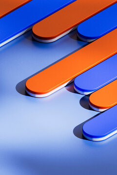 Floating Orange and Blue Rounded Bars
