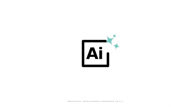 Minimalist AI icon with sparkling magic stars on a clean white background, representing artificial intelligence technology and smart automation, ideal for tech branding, software application