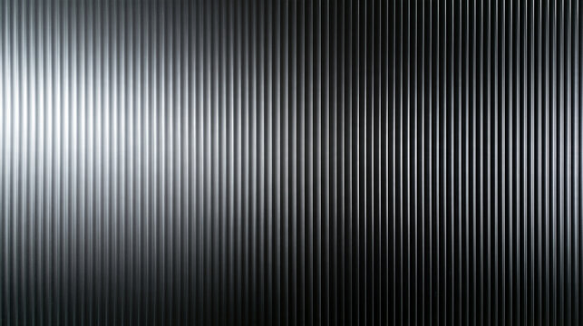 Brushed Metallic Fluted Panel Texture with Light Reflection