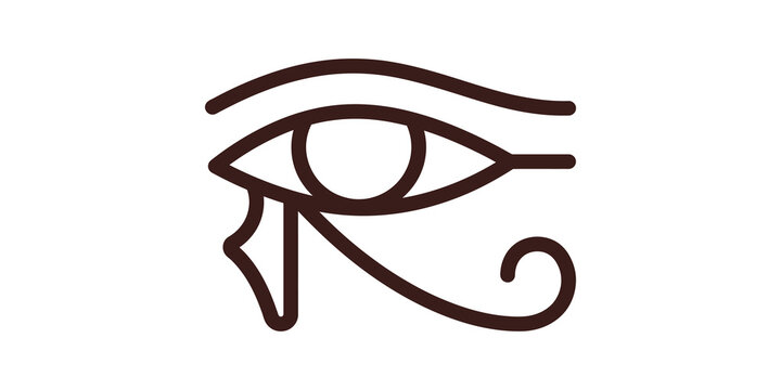 Ancient egyptian eye of horus symbol as protective amulet and sacred decorative graphic element.