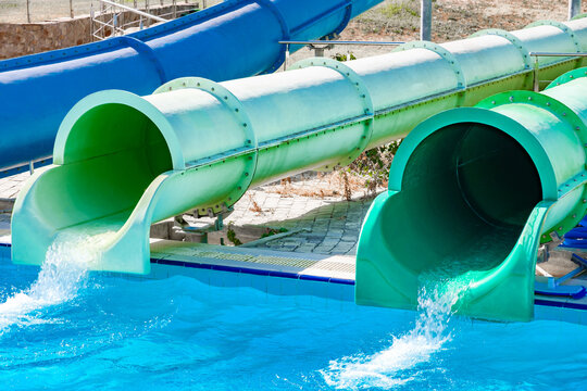 Water slides and water park attractions