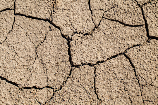 cracked dry ground top view