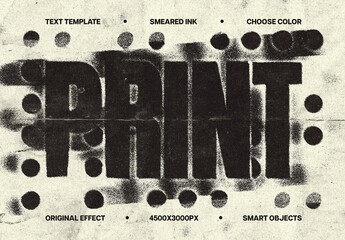 Smeared Color Ink Text Effect For Poster And Social Media Design