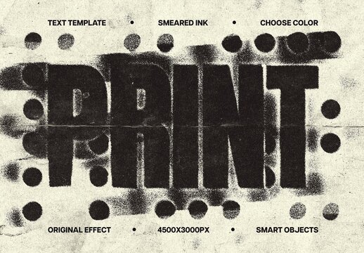Smeared Color Ink Text Effect For Poster And Social Media Design