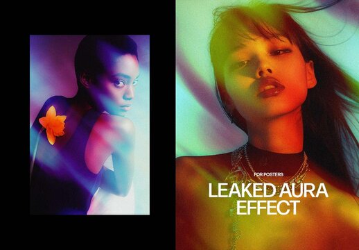 Vertical Leaked Aura Effect For Poster And Print Design
