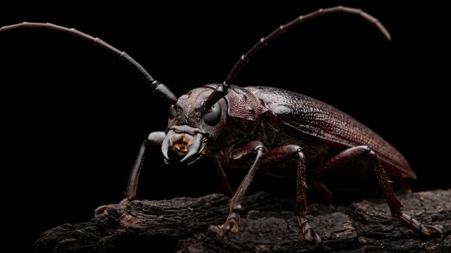 palo verde beetle close up isolated on black background video