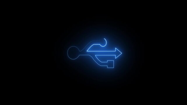 Glowing blue color neon branching three-way arrow path animation. Choice. Decision making. Multiple directions. Strategy. 4K path selection graphic.
