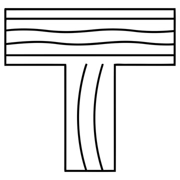 T-shaped wood beam illustration