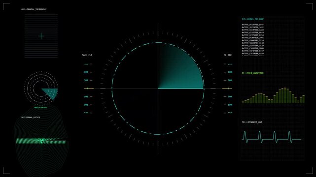 Tactical HUD Telemetry Radial Core Interface &ndash; 4K 60fps