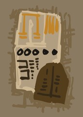 Abstract image for modern interior. The picture is painted by hand on a tablet. © neurostructure