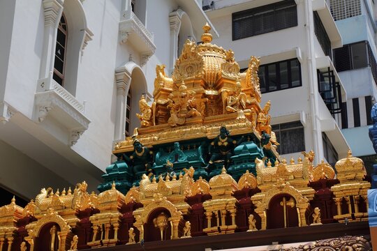 Sri Krishnan Temple in Waterloo Street, Singapore. Religious landmark of Singapore City.