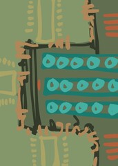Abstract image for modern interior. The picture is painted by hand on a tablet. © neurostructure