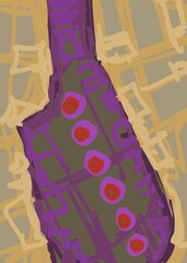 Abstract image for modern interior. The picture is painted by hand on a tablet. © neurostructure