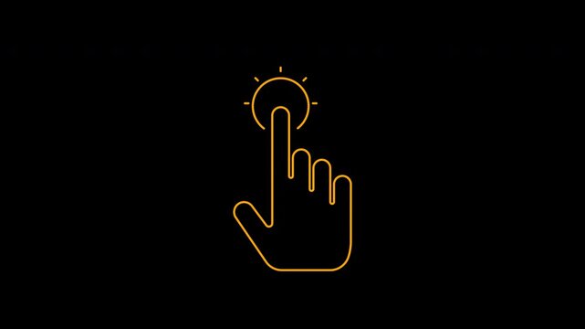 tap button interaction icon loop on alpha channel transparent background