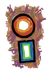 Abstract image for modern interior. The picture is painted by hand on a tablet. © neurostructure