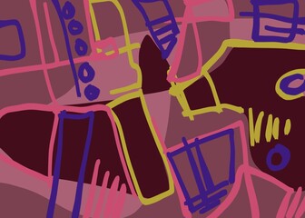 Abstract image for modern interior. The picture is painted by hand on a tablet. © neurostructure