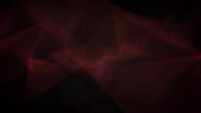 Abstract Red Geometric Motion Background with Glowing Edges.