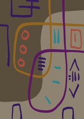 Abstract image for modern interior. The picture is painted by hand on a tablet. © neurostructure