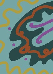 Abstract image for modern interior. The picture is painted by hand on a tablet. © neurostructure