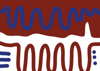 Abstract image for modern interior. The picture is painted by hand on a tablet. © neurostructure